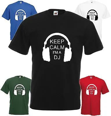 £8.99 • Buy Keep Calm I'm A DJ T Shirt Party Headphones Tee Cool Rave Gift Top Xmas Present