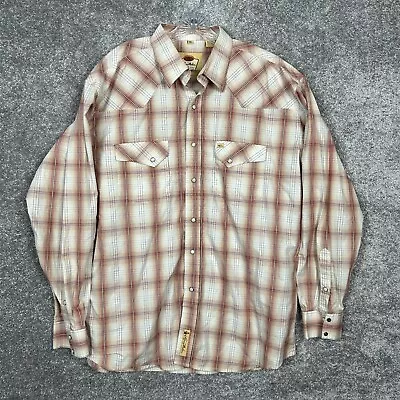 Larry Mahan LS Pearl Snap Button Shirt Men's XXL Cowboy Collection Western Plaid • $17.99