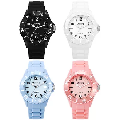 Fashion Sport Silicone Band Quartz Wrist Watch For Men Women Teens Student Gift • $11.99