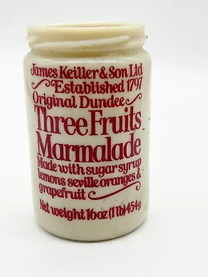 Vintage James Keiller & Son Ltd Dundee Three Fruits Marmalade Empty Jar Canister • £28.99
