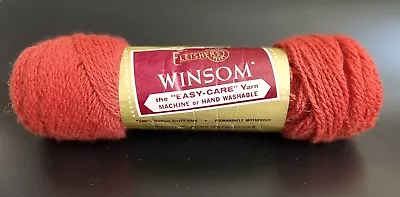 BaaWoolly Yarns : Vintage FLEISHERS WINSOM. Aran. 1x2oz. Made In USA. Dk Orange. • $6.50