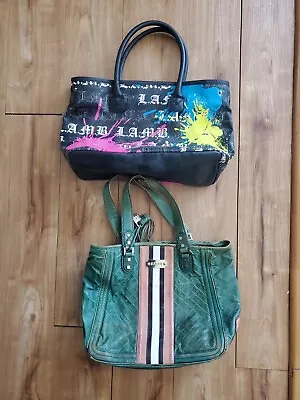 2 Vintage Y2k L.a.m.b. By Gwen Steffani Rocksteady Graffiti Splatter Handbags • $89.99