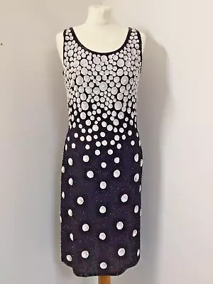 £35 • Buy Ronald Joyce After Six Vintage 80s Silk & Beaded Sleeveless Wiggle Dress Size 12