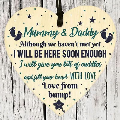 Mummy To Be Daddy To Be Gifts Baby Shower From Bump Wooden Plaque Mothers Day • £3.49