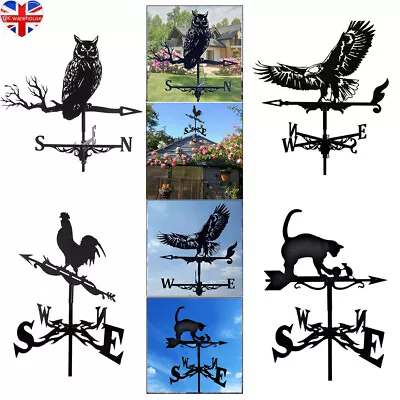 Owl/Eagle Weather Vane Stainless Steel Weather Vane Yard Barn Scene Garden Decor • £12.85