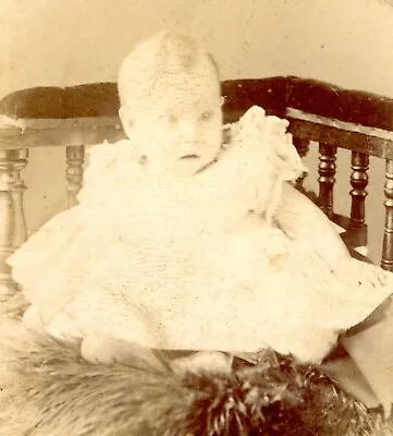 CDV Carte De Visite A H Harrow Darlington Baby & Bear Skin Portrait Antique #4 • £8.09