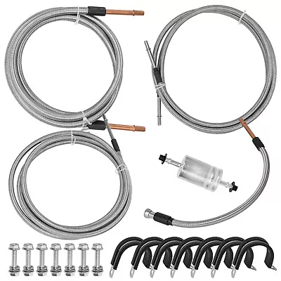 SS Braided Quick Fix Fuel Line Kit For 1999-03 Silverado Sierra V8 Gas Flex Ext • $116.71