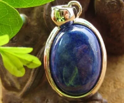 Genuine Natural Egypt Lapis Lazuli Oval Pendant Necklace 18  AAA • $3.62