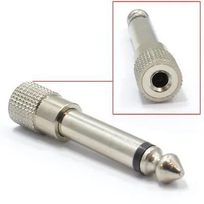 £2.43 • Buy Metal 3.5mm Stereo Socket To 6.35mm 1/4 Inch Mono Jack Plug Adapter [003440]
