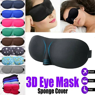 $1.66 • Buy Eye Mask Soft Padded 3D Sleep Sponge Masks Cover Travel Aid Rest Blindfold Shade