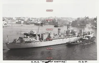 Original Photograph Royal Navy. HMS  Mull Of Kintyre  Repair Ship. Malta. 1961 • £4.75