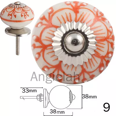 £2.60 • Buy MUSTARD YELLOW ORANGE Ceramic Door Knobs Door Handles Drawer Shabby Chic Vintage