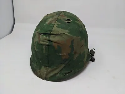 Original Vietnam U.S. Army Paratrooper Helmet M1 Mitchell Camo Cover & Liner (01 • $249.99