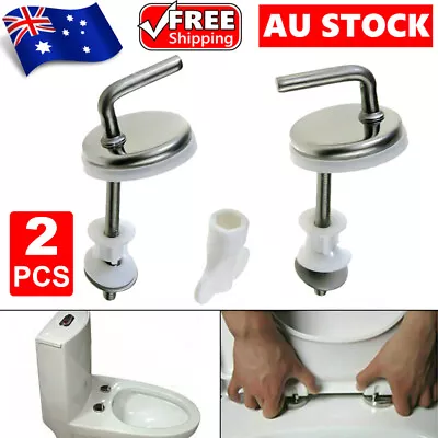 2PCS Bathroom Toilet Seat Hinges Release Fitting Stainless Steel WC Cover Quick • $17.95