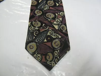 Van Heusen Black Purple Gray Beige SILK Tie 57 X 3.75 Necktie 15353 • $7.99