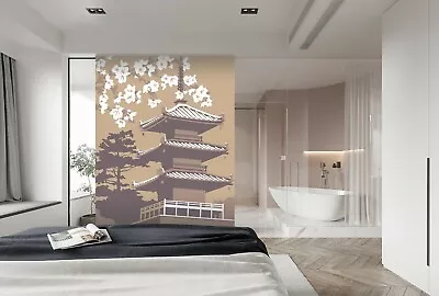 £179.99 • Buy 3D Japanese Architecture B43 Wallpaper Wall Mural Self-adhesive Steve Read Zoe
