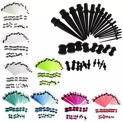 36pcs/ Set Ear Gauges Stretching Kit Acrylic 14G-00G Expander Tapper Plugs • £5.53