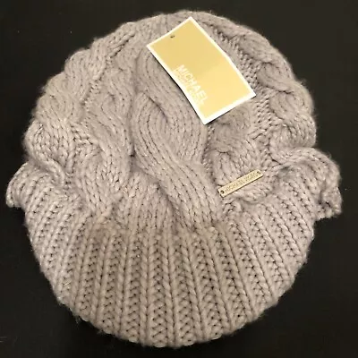 Michael MICHAEL KORS Grey Logo Cable Knit Cap • $19.95