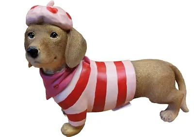 Resin Dachshund Figurine With Sweater & Beret	 12″L X 9.5  H • $32.95