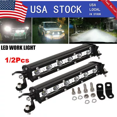 7inch Slim LED Work Light Bar Single Row Spot Flood Offroad Driving ATV 4WD SUV • $14.95