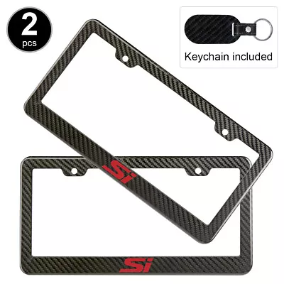 2pcs Set Honda Civic Si License Plate Frame Carbon Fiber Look Style Plastic • $21.50