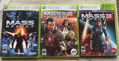 Mass Effect 1 2 & 3 For The Xbox 360 - 3 Game Bundle - USED - Tested/Working • $15.99