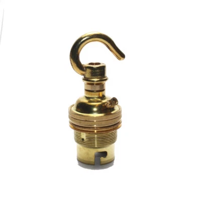 £8.58 • Buy Solid Brass Hooked BC Lampholder For Pendant Chandeliers