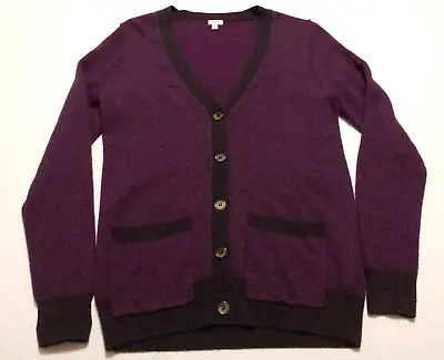 J. Crew Womens Small Cardigan Sweater Merino Wool Alpaca Purple Long Sleeve • $9