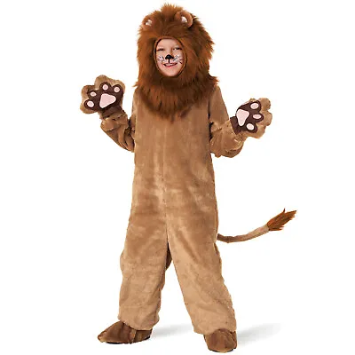 Deluxe Kids Lion Costume Boys Girls Animal Big Cat Halloween Fancy Dress 3-14 Yr • £29.99