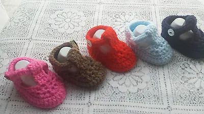 BABY SHOESHAND CROCHET/KNITTED BABY  -T-SHOESbaby First Shoesunisex Shoes • £3.50
