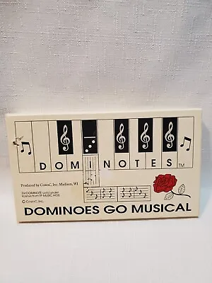 Rare New Vtg Dominotes Dominoes Game Marble Ceramic Like Music Notes Cowoc Inc. • $24
