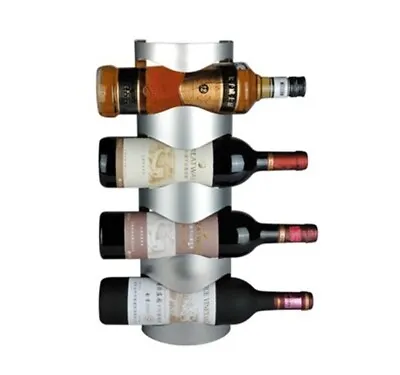 $42 • Buy Stainless Steel Wine Rack, Minimalist, Sleek, Stacked, Holds 4 Wine Bottles NEW