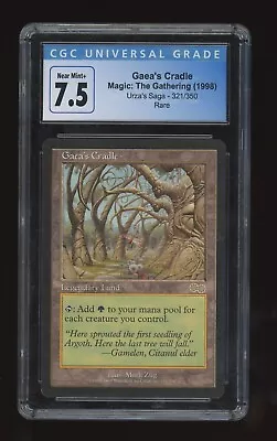 Magic The Gathering 1998 Urza's Saga GAEA'S CRADLE Graded CGC 7.5 NEAR MINT +++ • $799.95