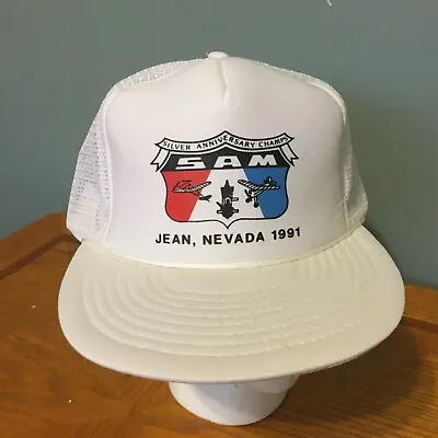 Vintage 1991 SAM Champs Hat Cap Snapback EUC Jean Nevada Silver Anniversary • $11.99