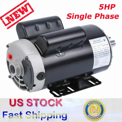 5HP Air Compressor Duty Motor Single Phase 3450RPM 7/8  Shaft Keyed 230V Motor • $179.55