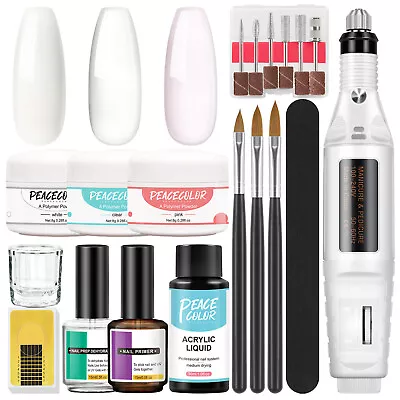 Acrylic Nail Kit Acrylic Nail Powder Monomer Set Electric Nail File Nail Prep AU • $11.99