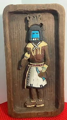 Beautifully Painted Wooden Vtg Hand Carved Kachina Doll Rustic Wall Hanging • $20