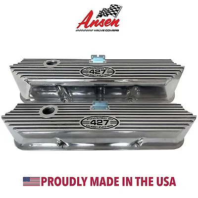 Ford FE 427 Tall Valve Covers Polished  POWERED BY 427 CUBIC INCHES  Style 1 • $295