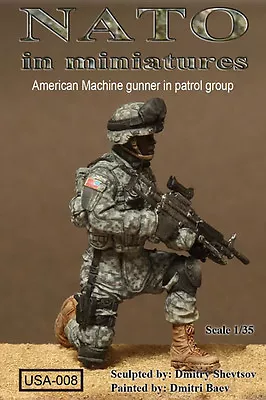 NATO In Miniatures USA-008 1/35 Modern US Machine Gunner In Patrol Group • $17.99