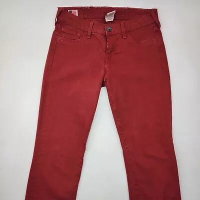 True Religion Halle Womens Skinny Jeans Red Denim Size 27 • $14.20