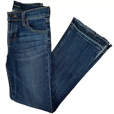 J Brand High Rise Crop Slit Flare Jeans Women’s Size 24 Distressed Raw Hem 26x26 • $21.32