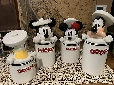Disney Mickey Mouse And Friends 4 Canister Set 2005 NIB Goofy Donald Minnie • $254.99