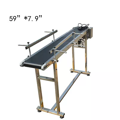 59 *7.9  Power Slider Bed Black SS PVC Belt Conveyor Without Barrier 110V 60W • $359.08