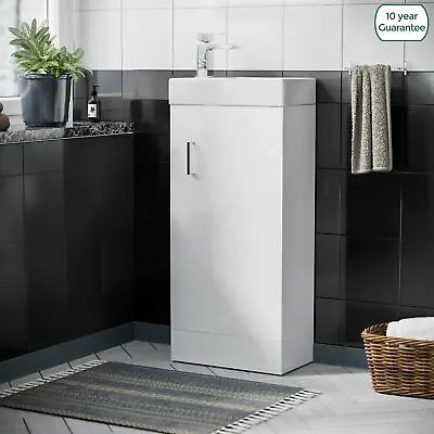 Small 400 Mm Cloakroom Basin Sink Vanity Unit Bathroom Cabinet Storage | Nanuya • £105.99