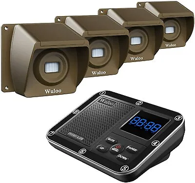 Wuloo Motion Sensor Alarm Wireless Driveway Alarm With 4 Sensors And 1 Receiver • $145.19