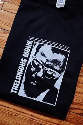 Vintage Thelonious Monk Jazz Black T-Shirt Davis Coltrane Mingus Blue Note • $18