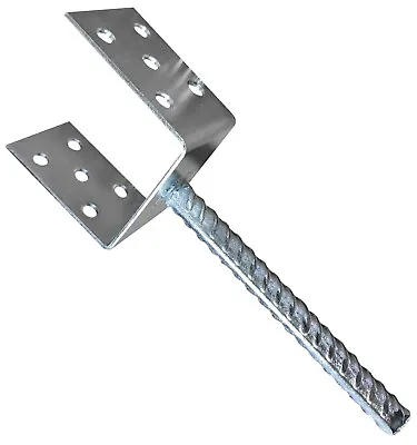 U Type Post Fence Foot Shaped Galvanised 4mm Support Concrete In  U  Heavy Duty • £11.99