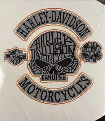 Harley Davidson Skull Set Of 5 Embroidery Patch Motor Bike Jacket/vest Patch Iro • $59.99