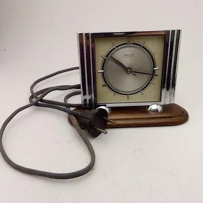 Mauthe Synchron Electric Clock Alarm Clock Around 1930 Art Deco Bauhaus D.R.G.M. • $150