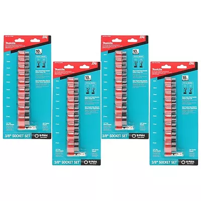 Makita E-01688 3/8 In Drive Metric Impact Socket Set W/ Standard Socket (4-Pack) • £105.05